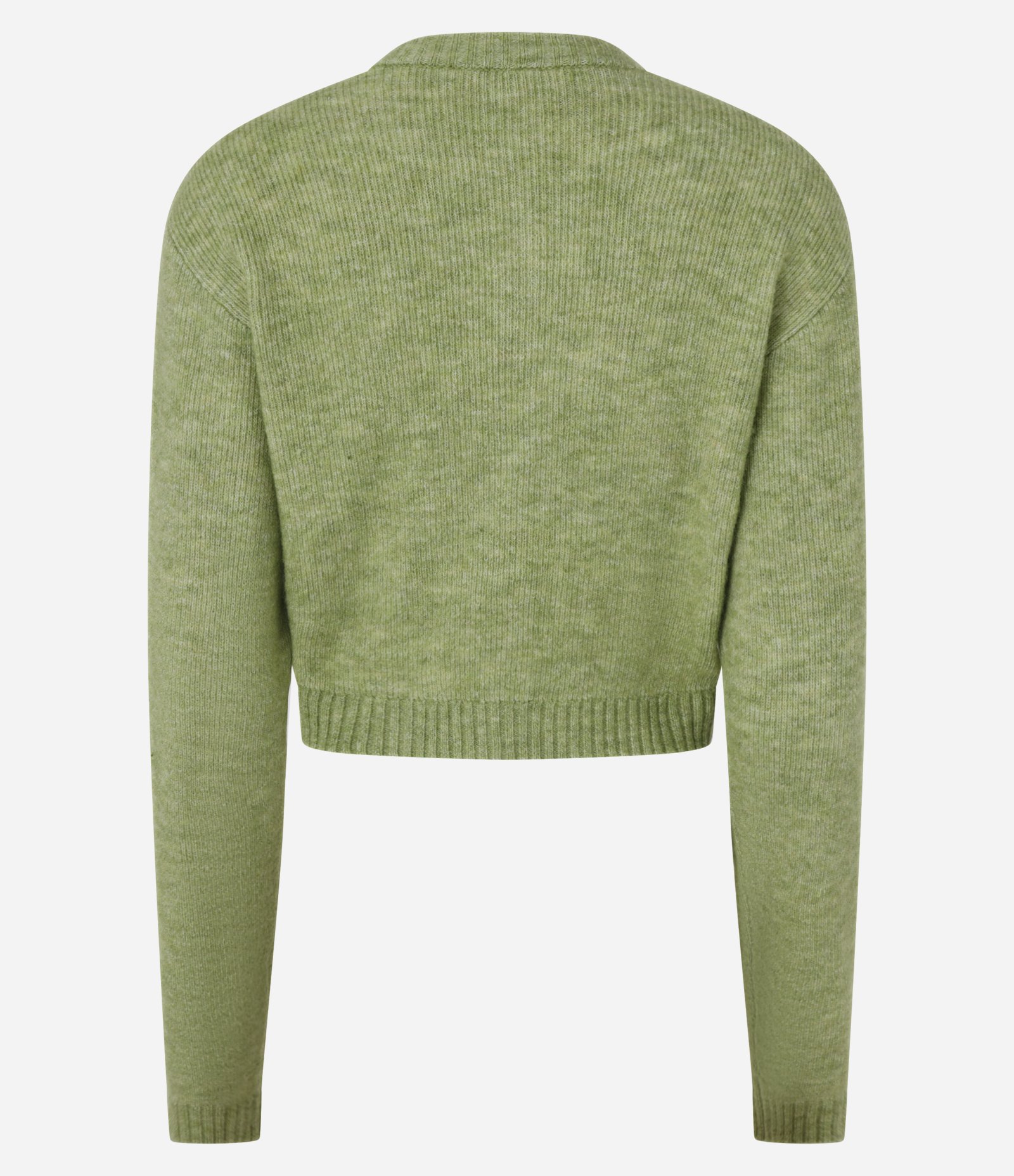Cardigan Cropped em Tricô com Bolsinhos e Botões Frontais Verde 9