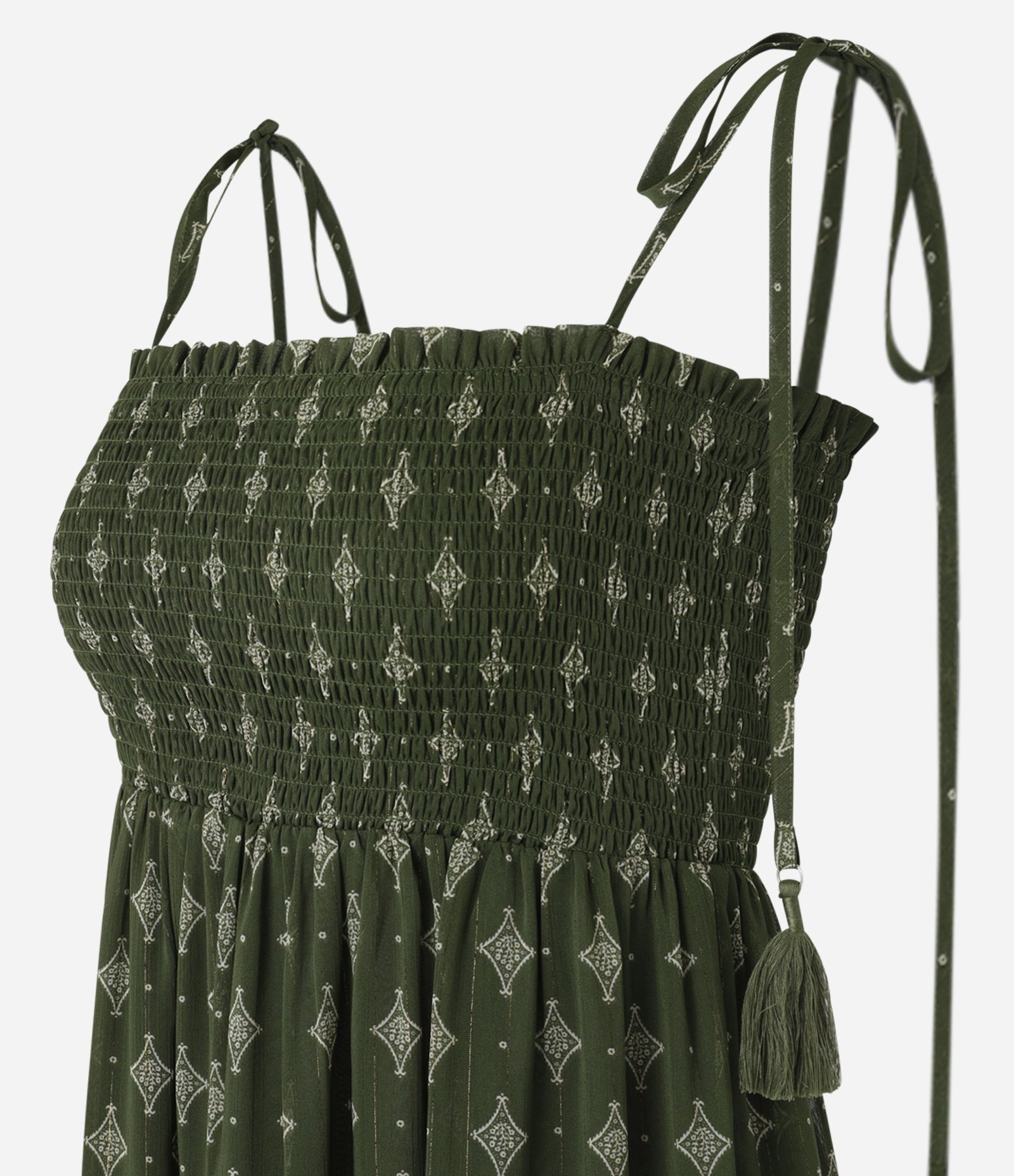 Vestido New Midi em Chiffon com Lastex no Busto e Babado na Barra Verde 6