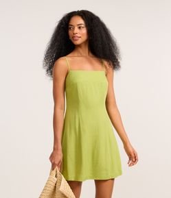 Vestido Curto em Viscolinho com Amarração nas Costas
