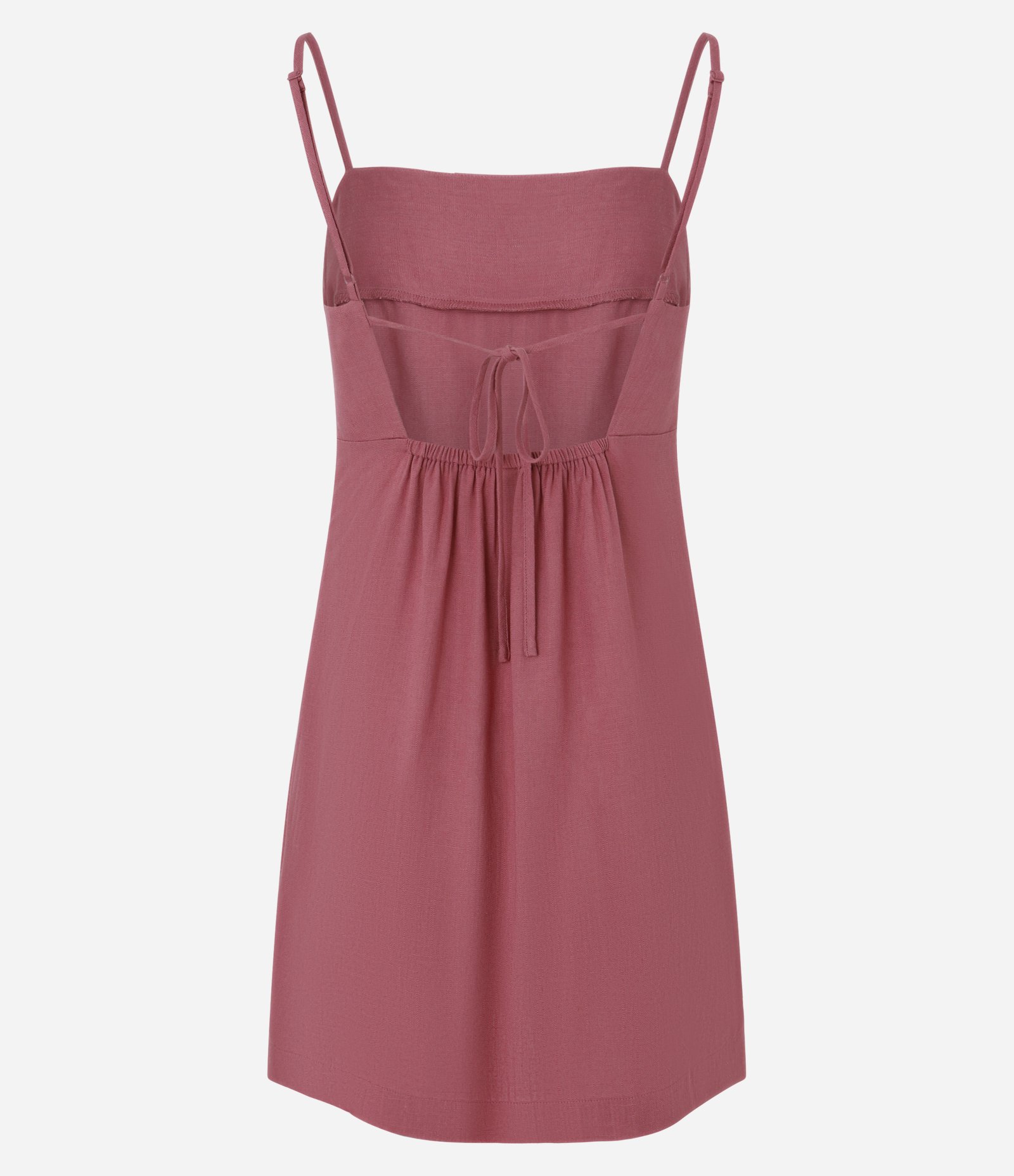 Vestido Curto em Viscolinho com Amarração nas Costas Rosa 7