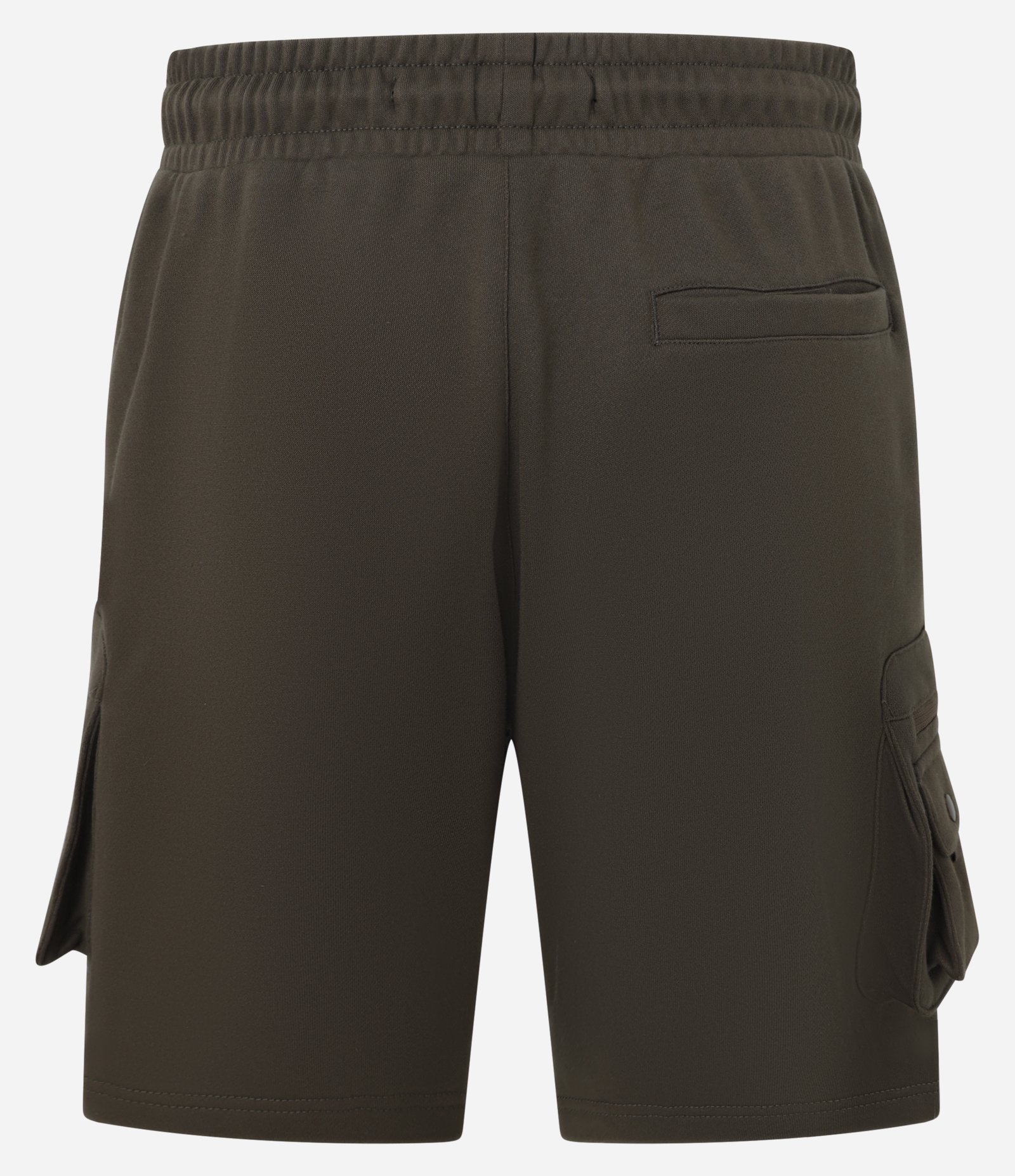 Bermuda Cargo em Moletom com Amarração na Cintura e Bolsos Táticos Marrom 2