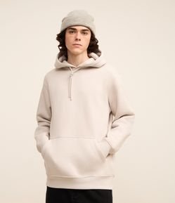 Blusão Fechado Comfort em Moletom com Capuz