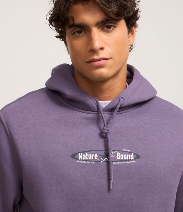 Casaco Relaxed em Moletom com Estampa Lettering