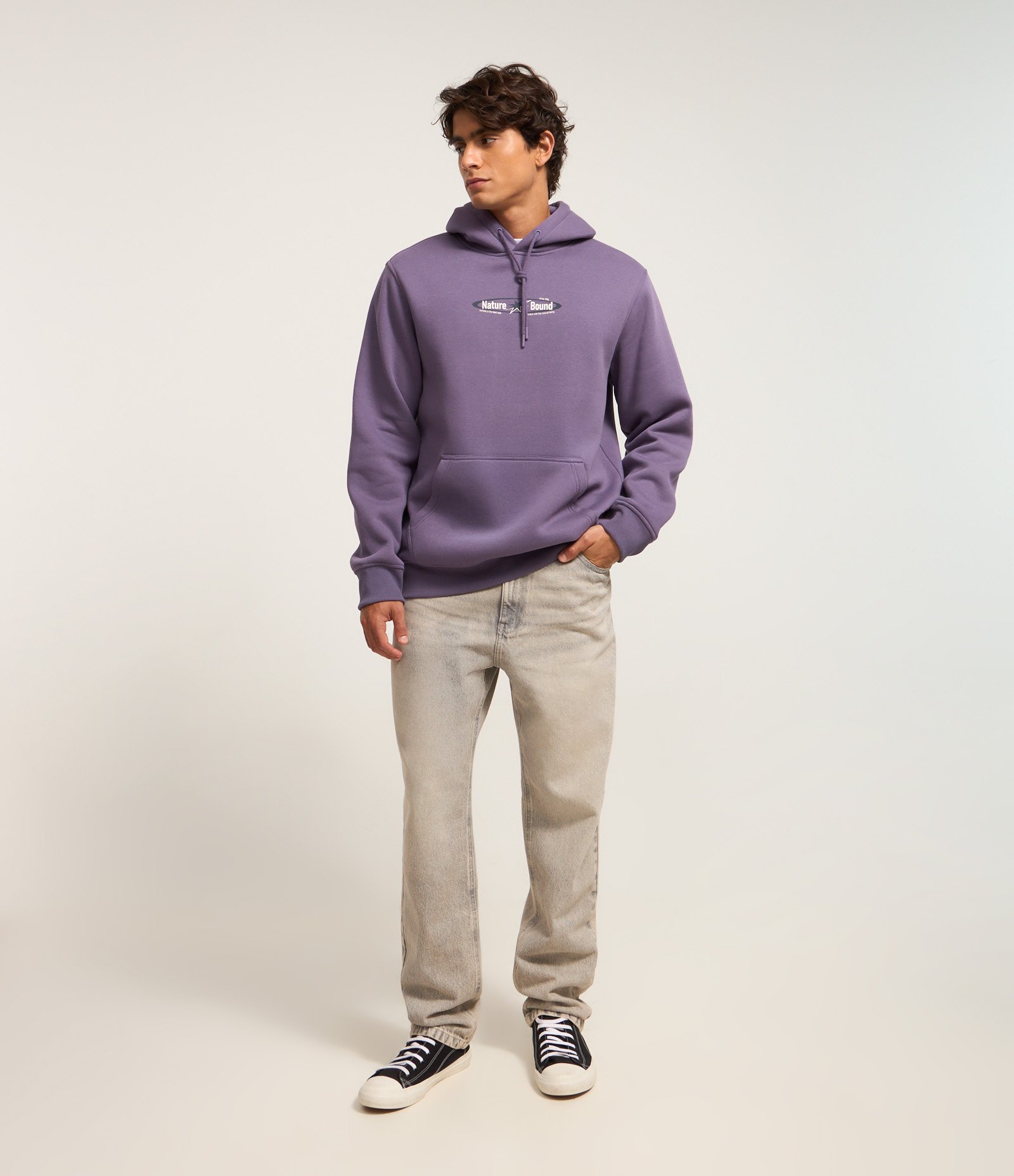 Casaco Relaxed em Moletom com Estampa Lettering Roxo 1