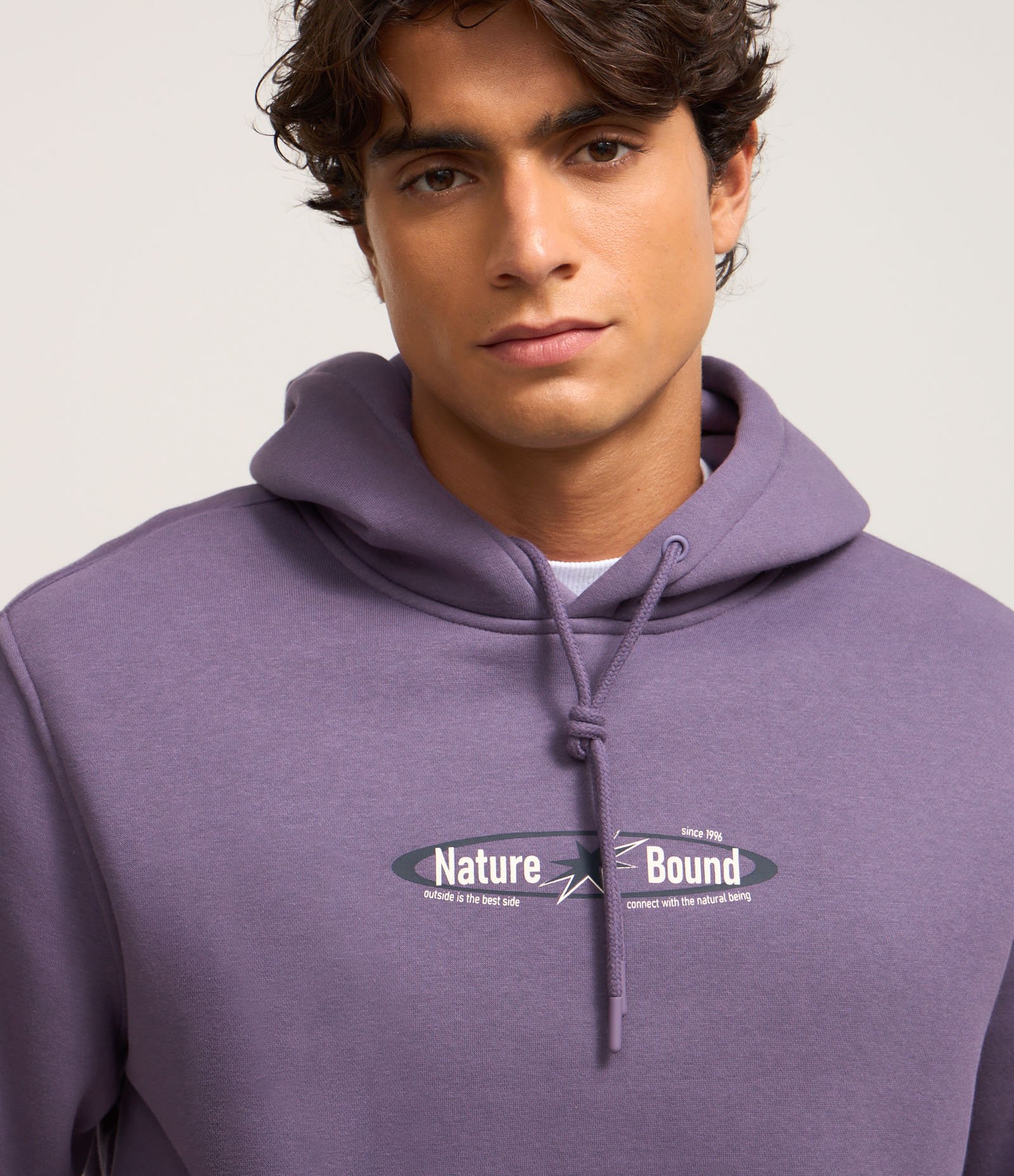 Casaco Relaxed em Moletom com Estampa Lettering Roxo 2