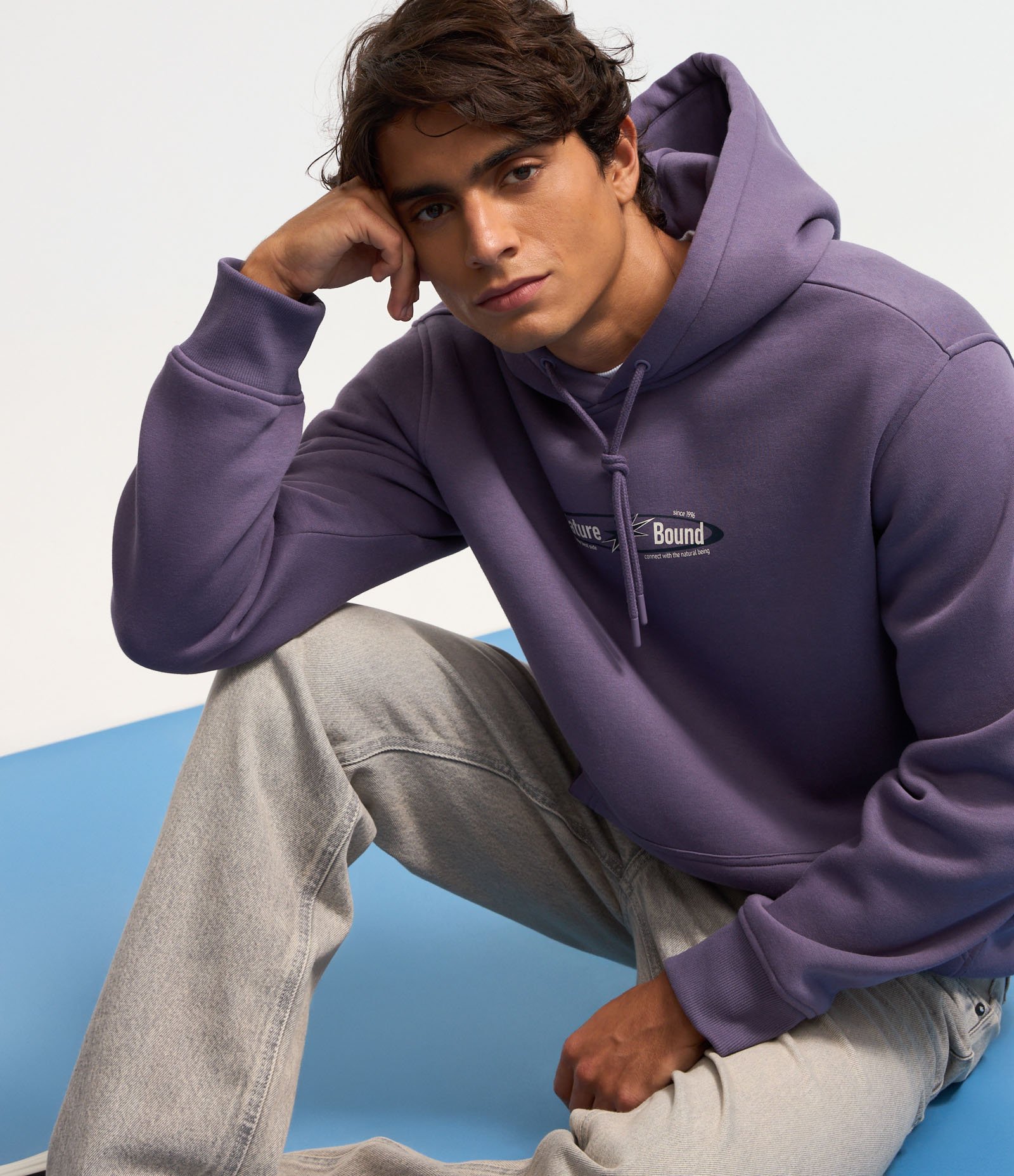 Casaco Relaxed em Moletom com Estampa Lettering Roxo 3
