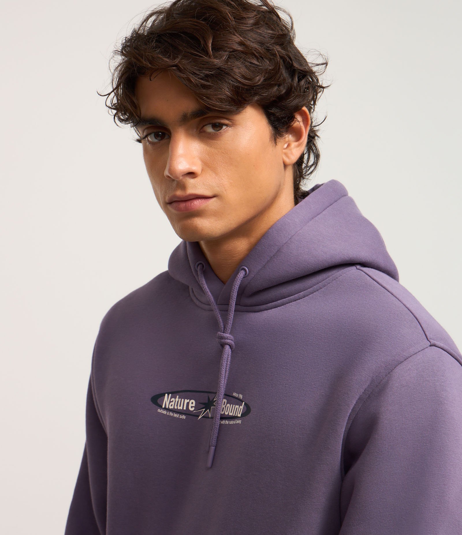 Casaco Relaxed em Moletom com Estampa Lettering Roxo 4
