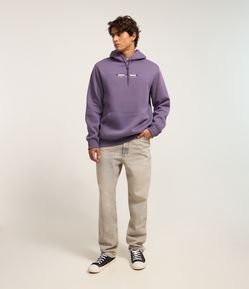 Casaco Relaxed em Moletom com Estampa Lettering