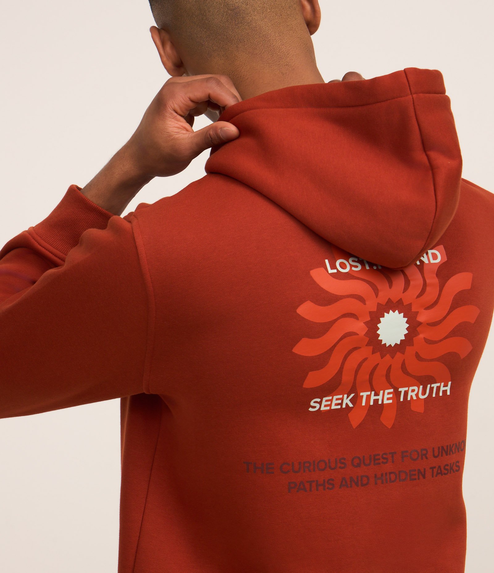 Casaco Relaxed em Moletom com Estampa de Sol Vermelho 3