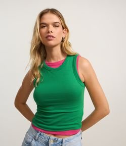 Regata Cropped Básica em Ribana Canelada