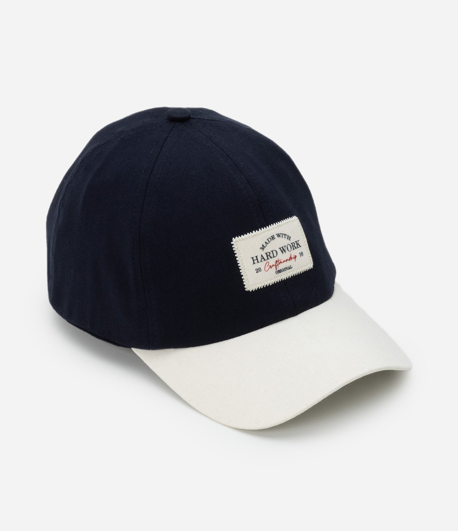 Boné Infantil Aba Curva com Estampa Hard Work - Tam Unico Preto/Bege 1