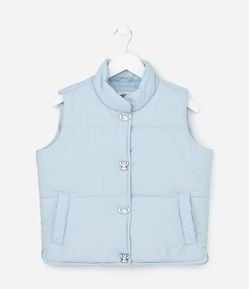 Colete Infatil Acolchoado com Botões Stitch - Tam 5 a 14 Anos