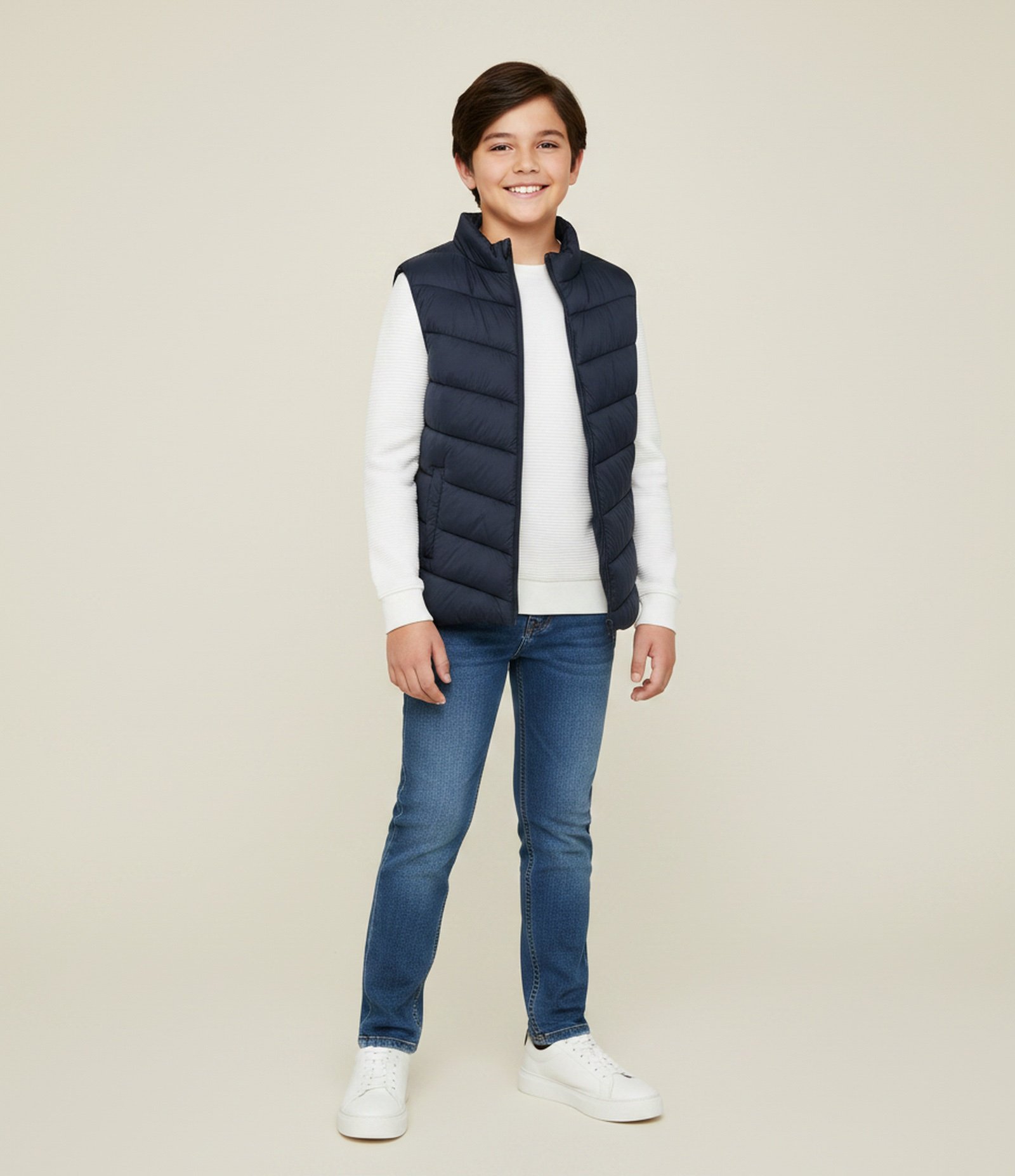 Colete Básico Infantil em Microfibra Leve - Tam 5 a 14 Anos Azul 1