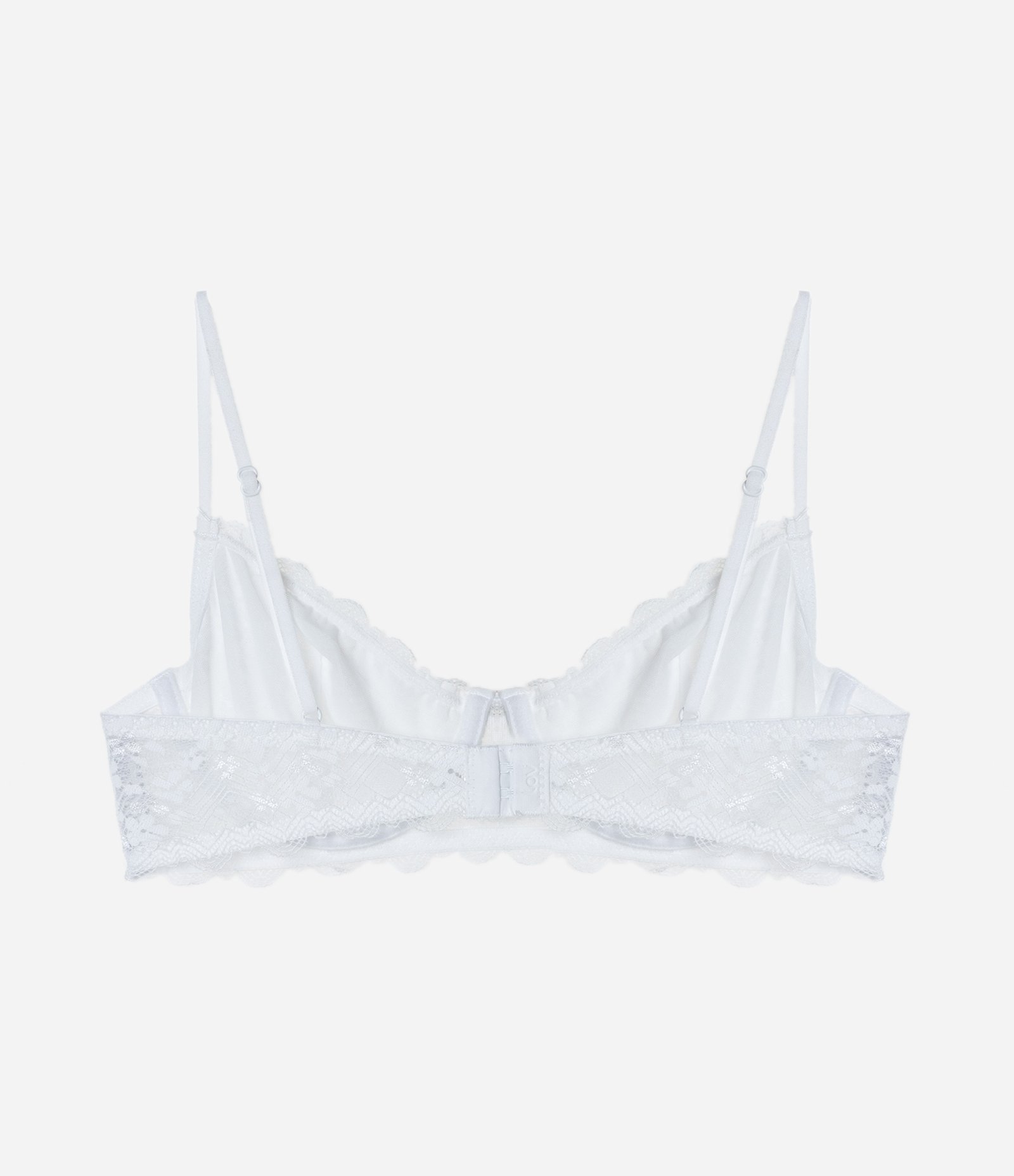 Sutiã sem Bojo com Aro em Renda Floral Branco 5