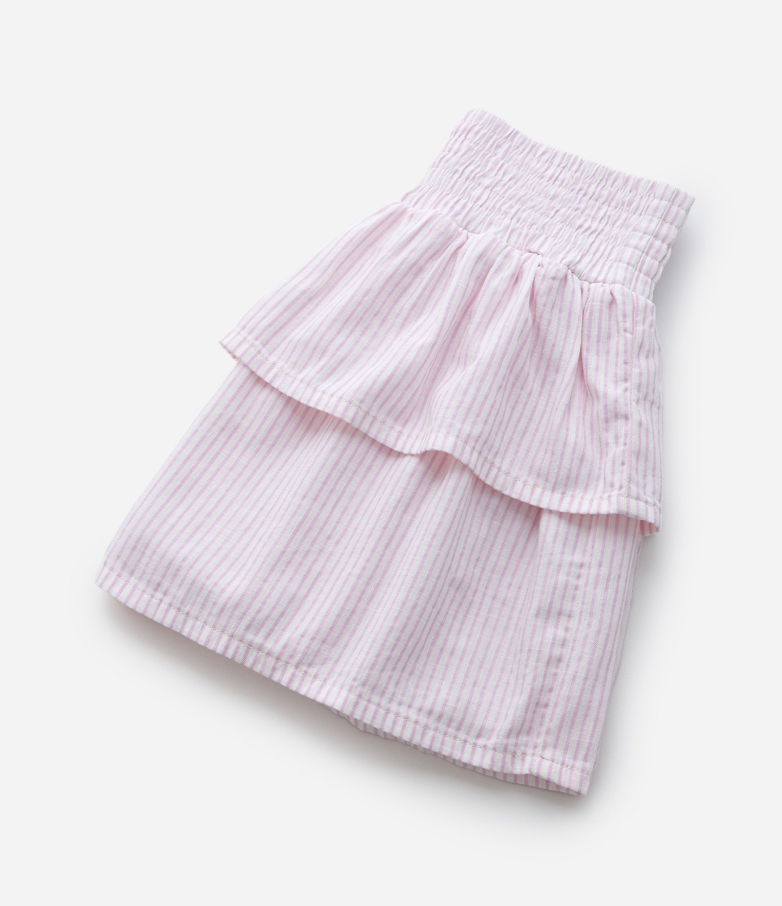 Saia Infantil em Tricoline com Babados - Tam 5 a 14 Anos Rosa 5