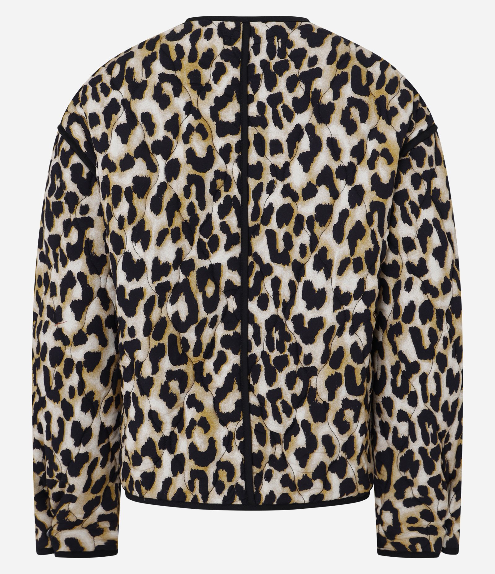 Jaqueta Trucker em Twill Animal Print com Bolsos Marrom 5