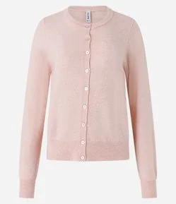 Cardigan em Tricô com Abotoamento Frontal