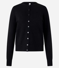 Cardigan em Tricô com Abotoamento Frontal