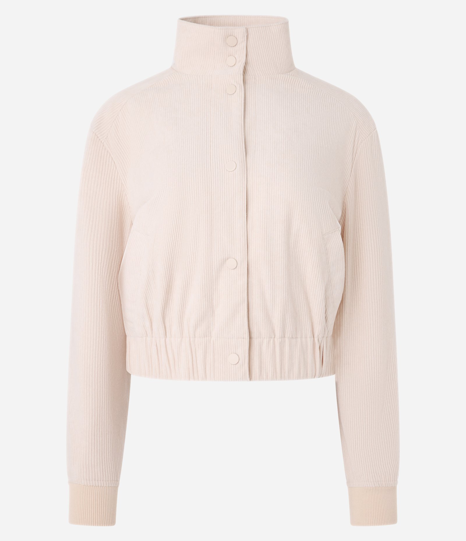 Jaqueta Bomber em Veludo Cotelê com Gola Alta Bege Rosado 5