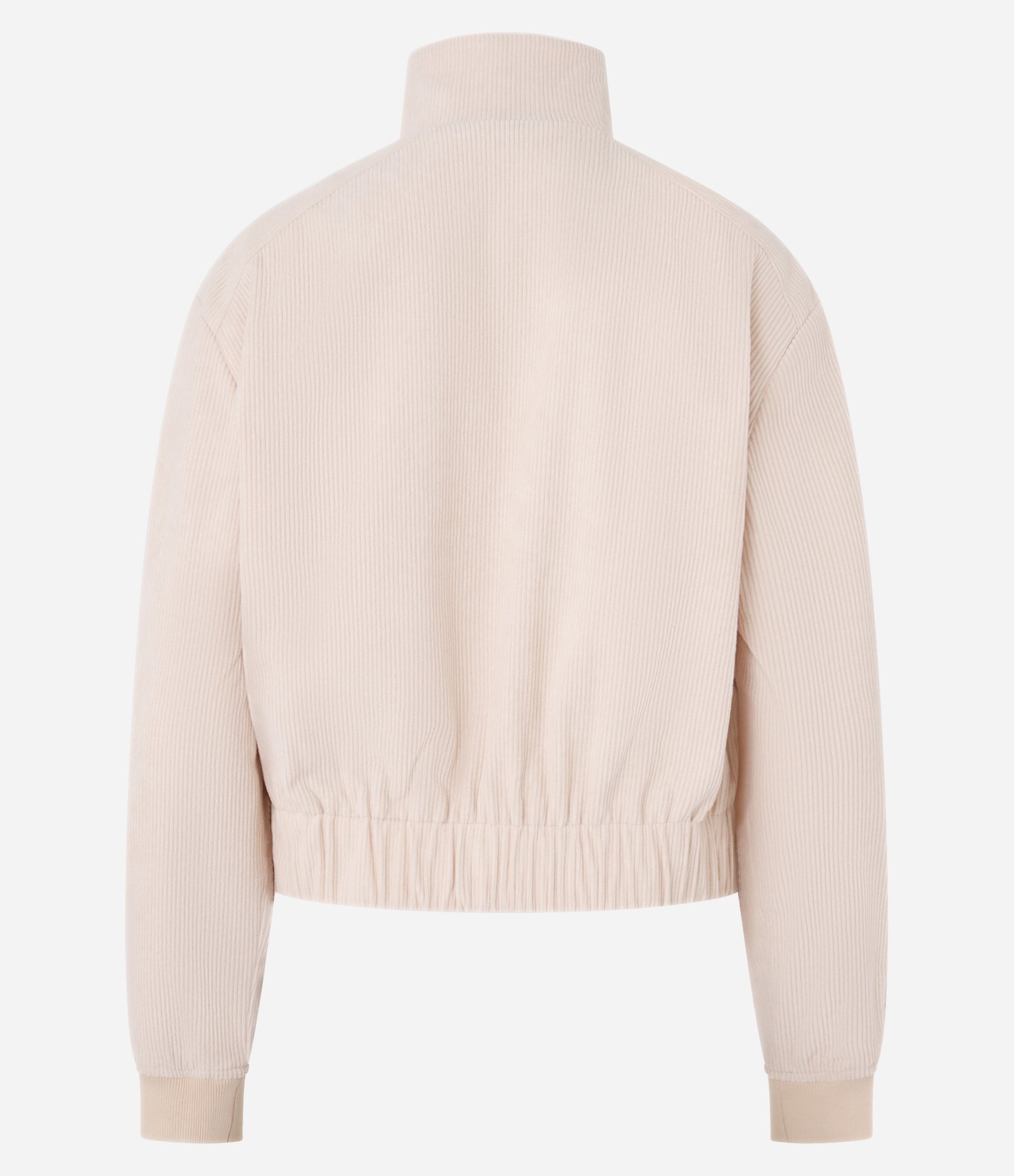 Jaqueta Bomber em Veludo Cotelê com Gola Alta Bege Rosado 7