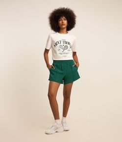 Short em Alfaiataria com Cós Elástico