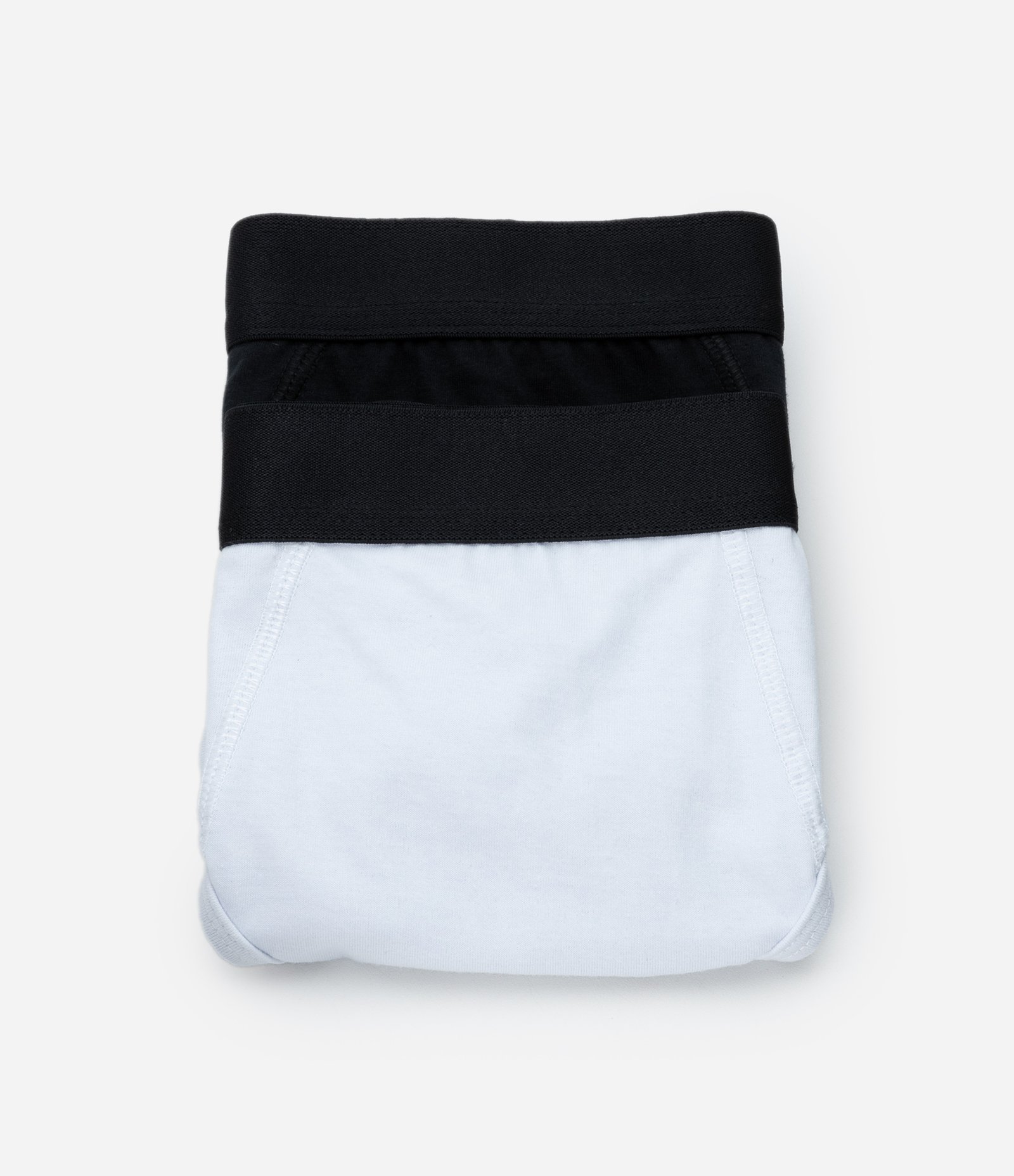 Kit 03 de Cuecas Slip com Cós sem Estampa Preto e Branco 3