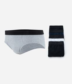 Kit 05 Cuecas Slip em Algodão com Cós Elástico