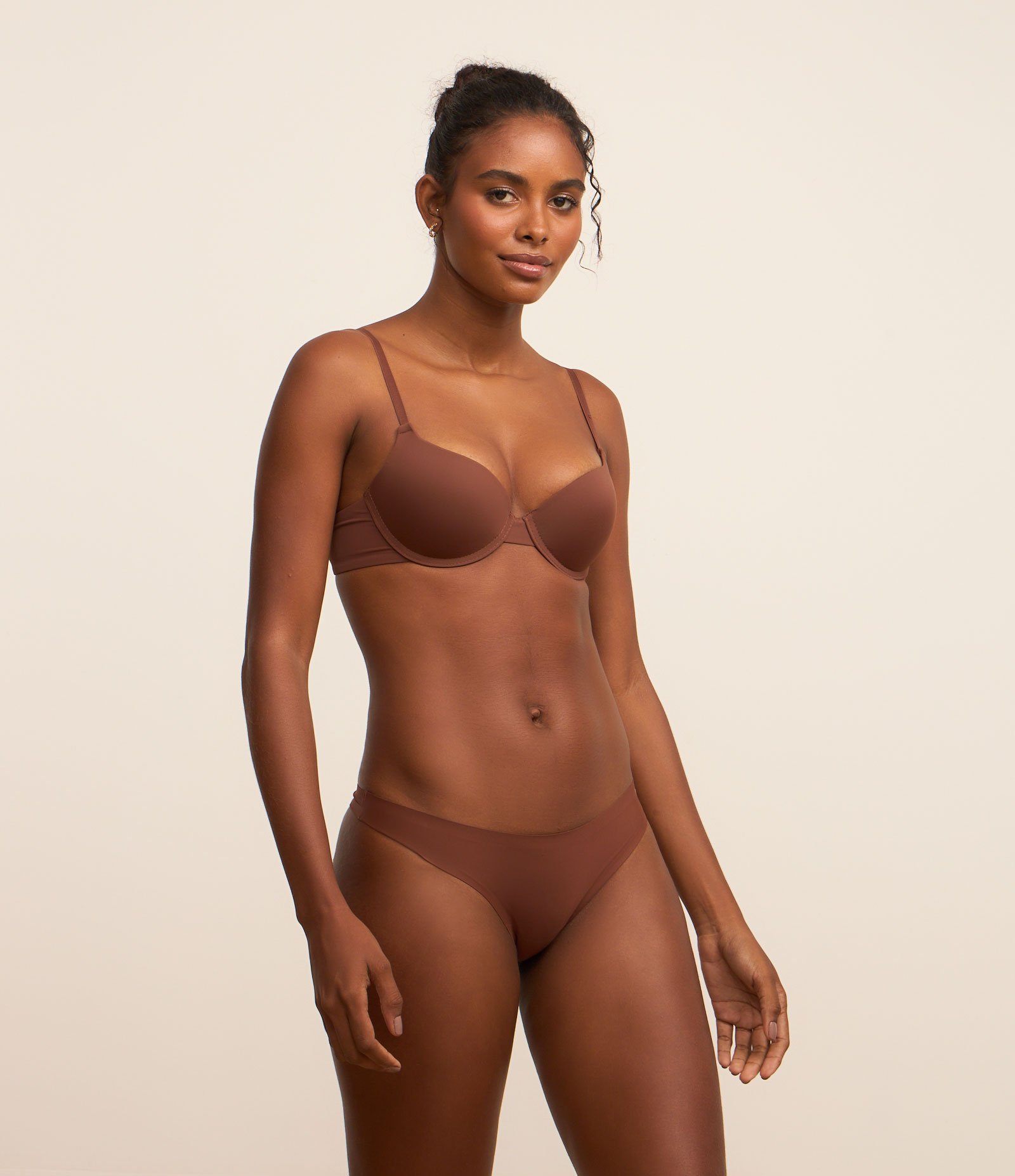 Kit 02 Calcinhas Biquíni Fio em Microfibra Leve Marrom/Rosa 3