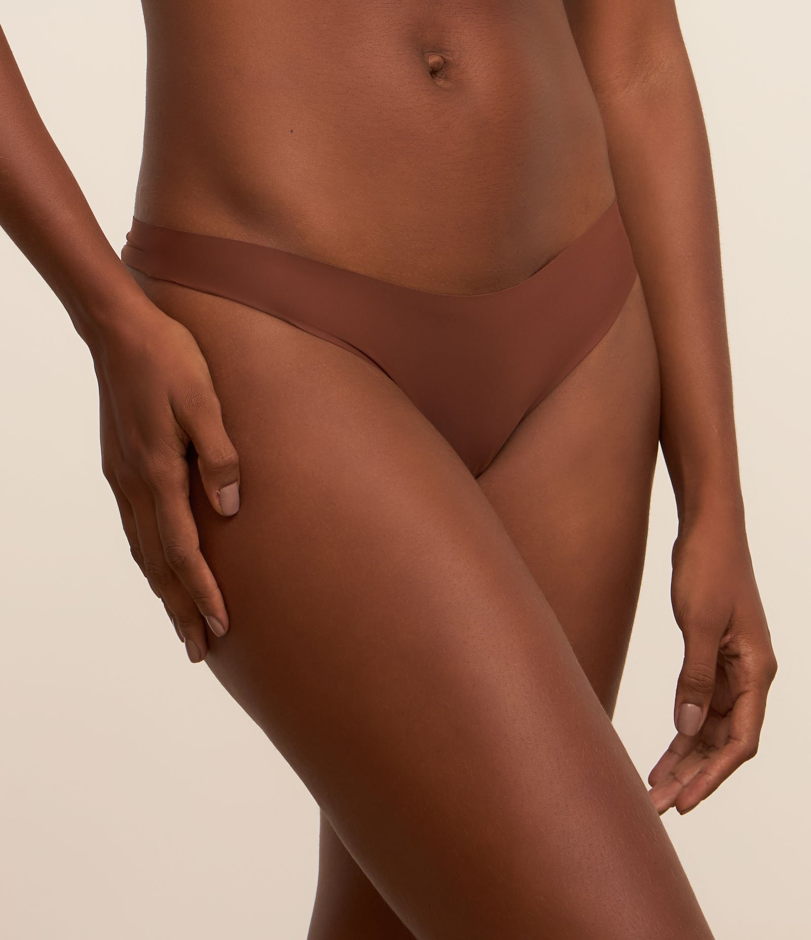 Kit 02 Calcinhas Biquíni Fio em Microfibra Leve Marrom/Rosa 4