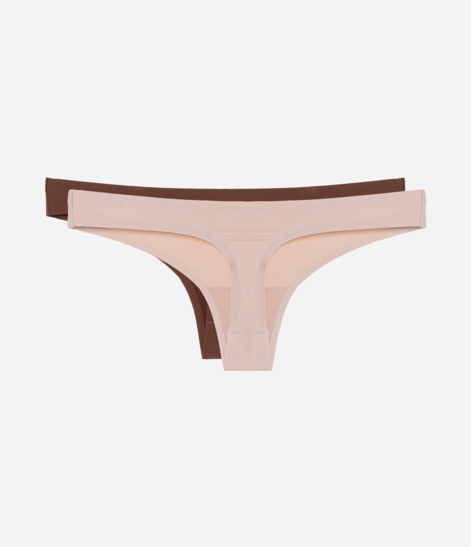 Kit 02 Calcinhas Biquíni Fio em Microfibra Leve Marrom/Rosa 2