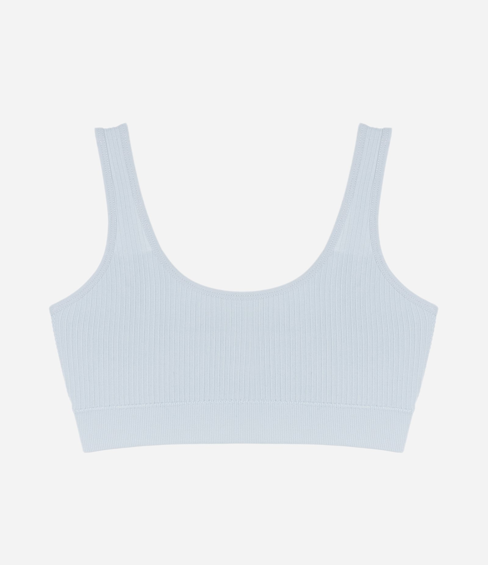 Sutiã Top sem Bojo sem Aro Texturizado sem Costura Azul Pastel 5