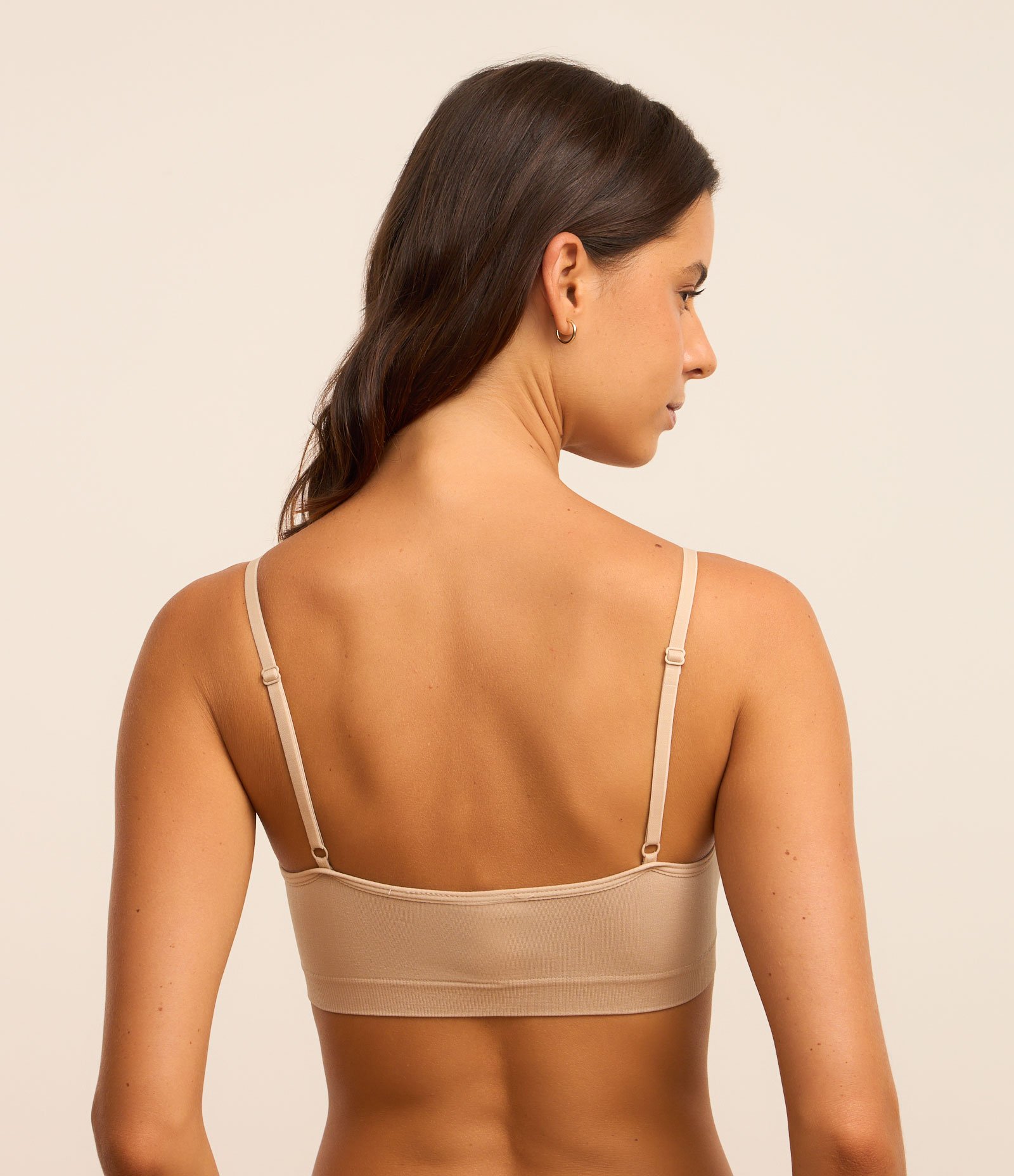 Kit 02 Sutiãs Sem Bojo Sem Aro em Poliamida Seamless Preto/Bege 4