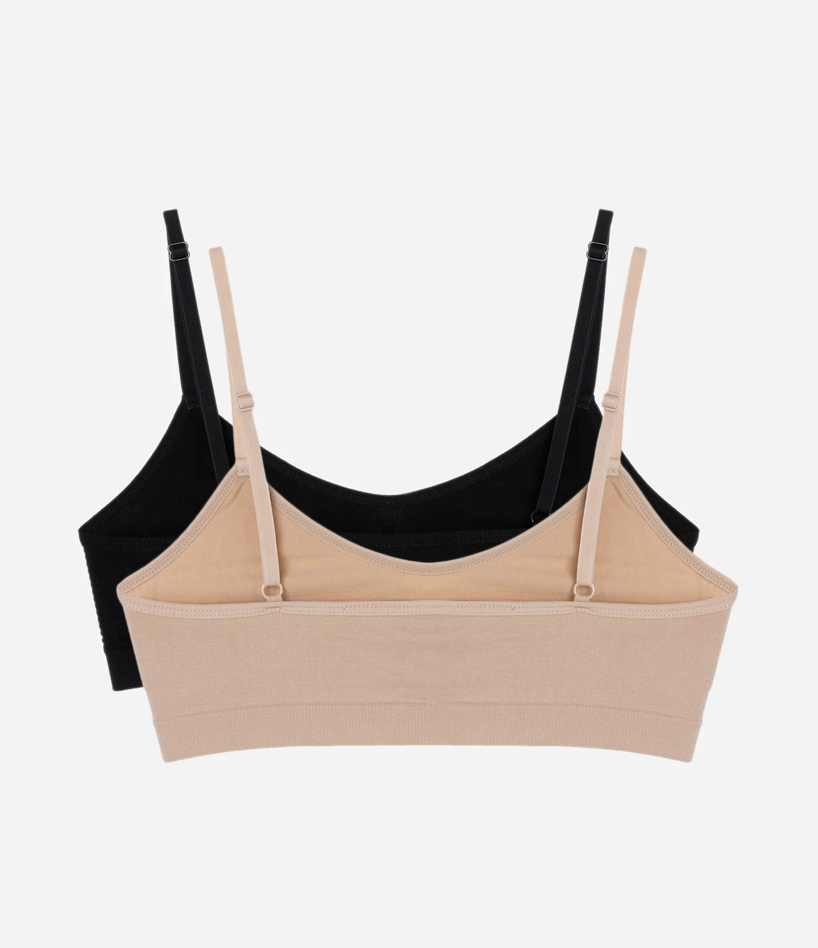 Kit 02 Sutiãs Sem Bojo Sem Aro em Poliamida Seamless Preto/Bege 2