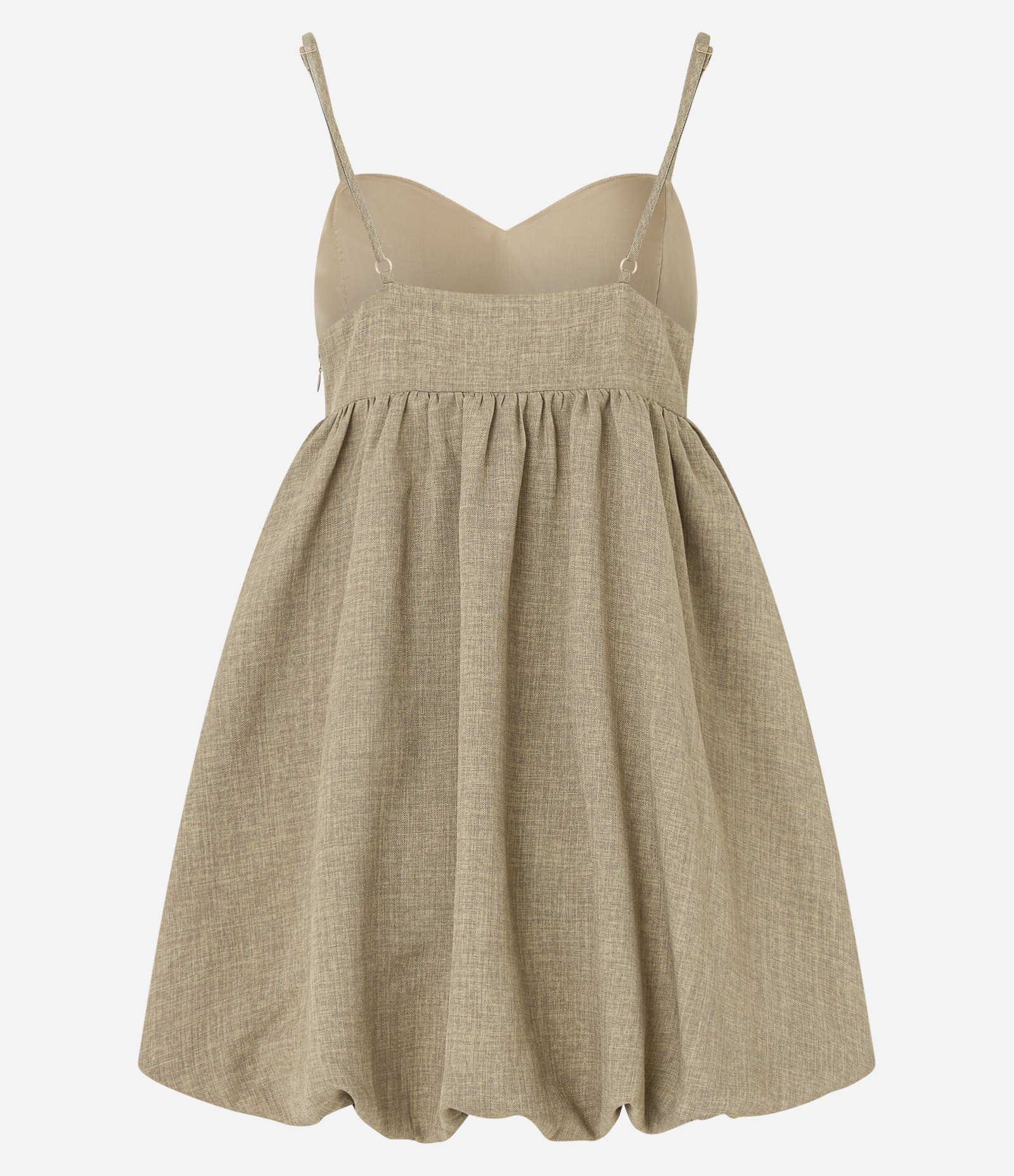 Vestido Balonê Curto Alfaiatado com Busto Recortado Verde 10