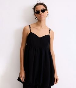 Vestido Balonê Curto Alfaiatado com Busto Recortado