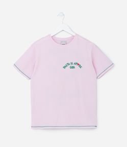Camiseta Infantil com Estampa Frente e Costas Pasta Is Amore - Tam 5 a 14 Anos