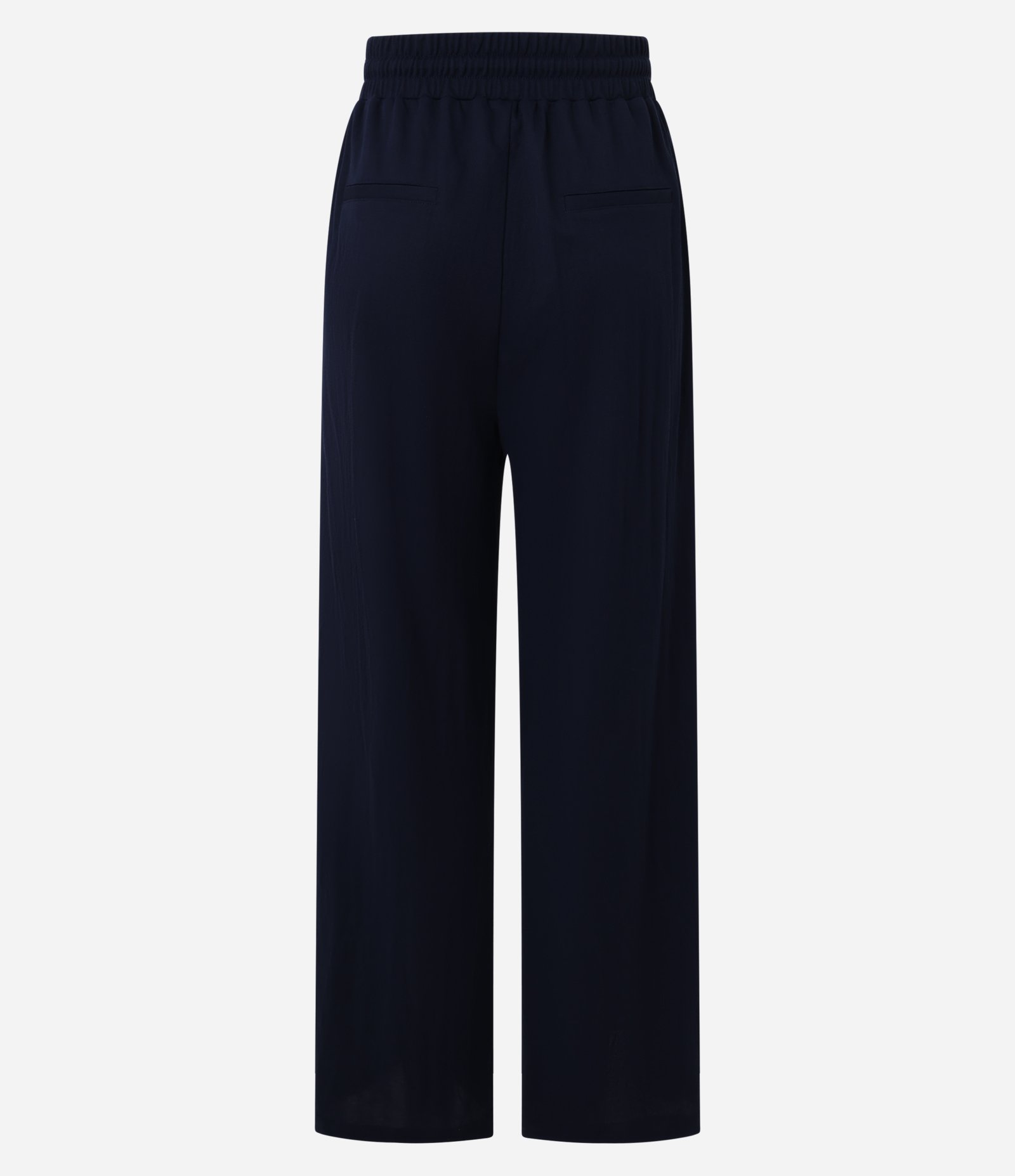 Calça Reta de Cintura Alta em Malha Piquet com Cós Elástico Azul 8