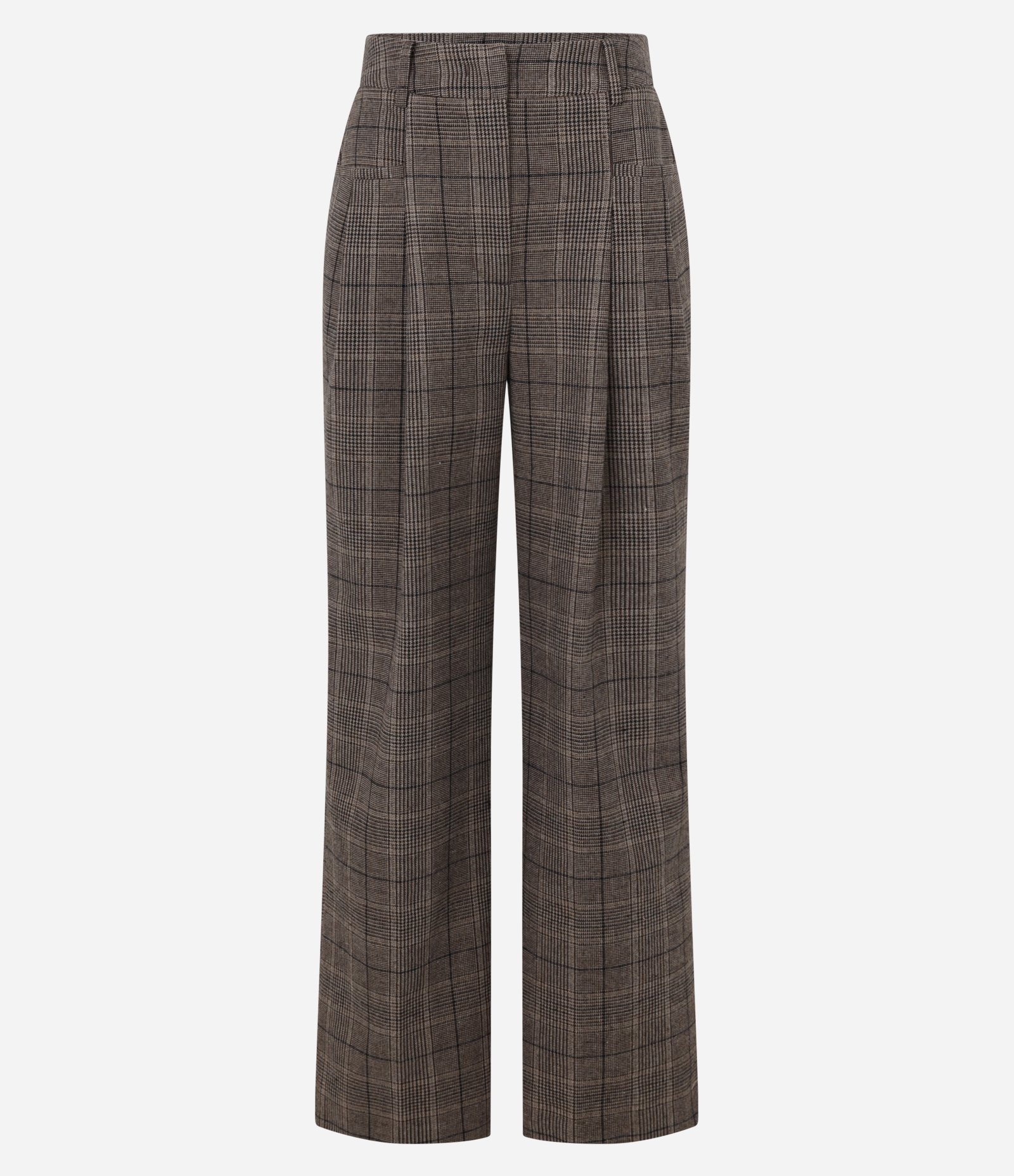 Calça Wide Leg em Alfaiataria com Cintura Alta Marrom 11