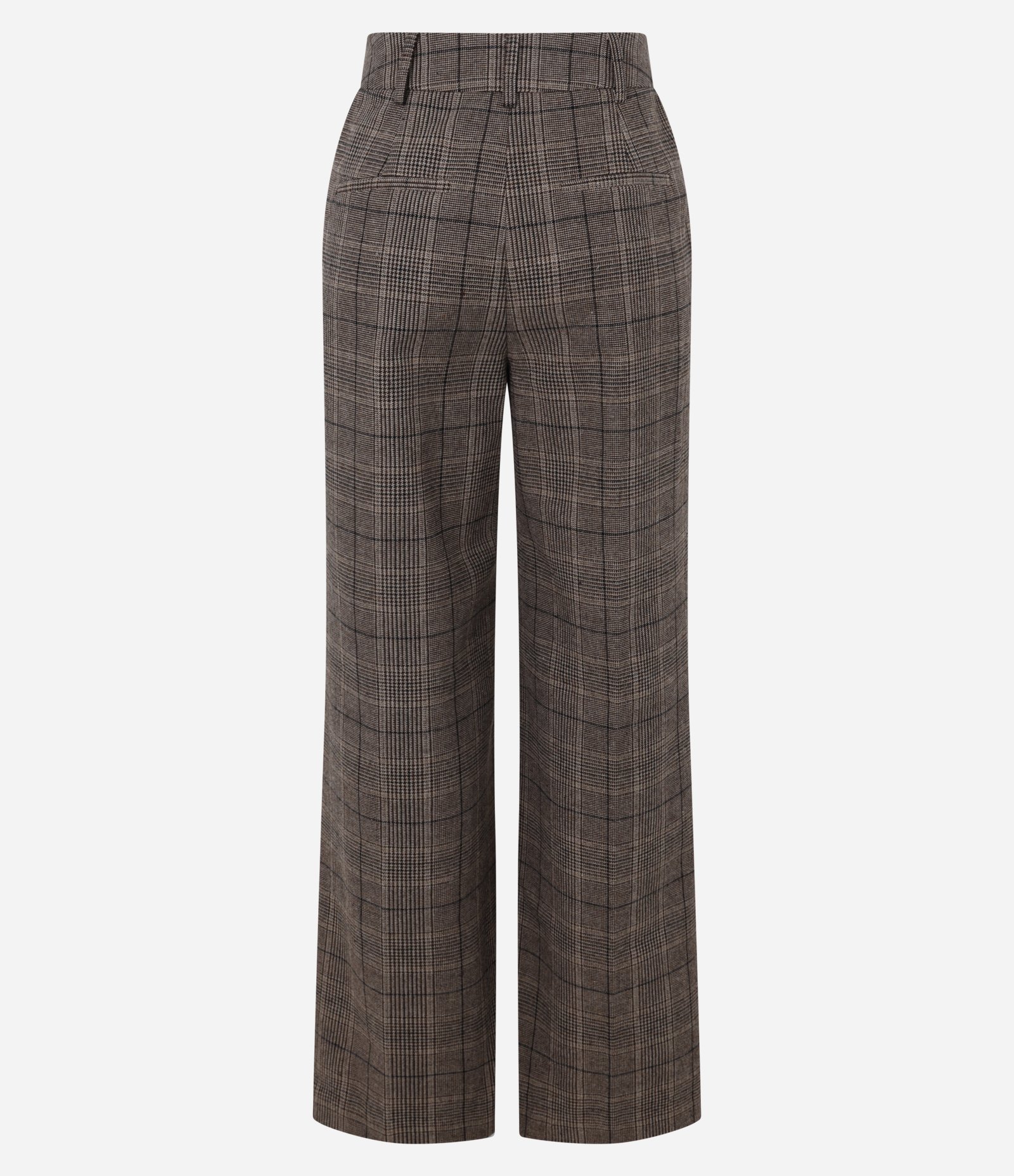 Calça Wide Leg em Alfaiataria com Cintura Alta Marrom 12