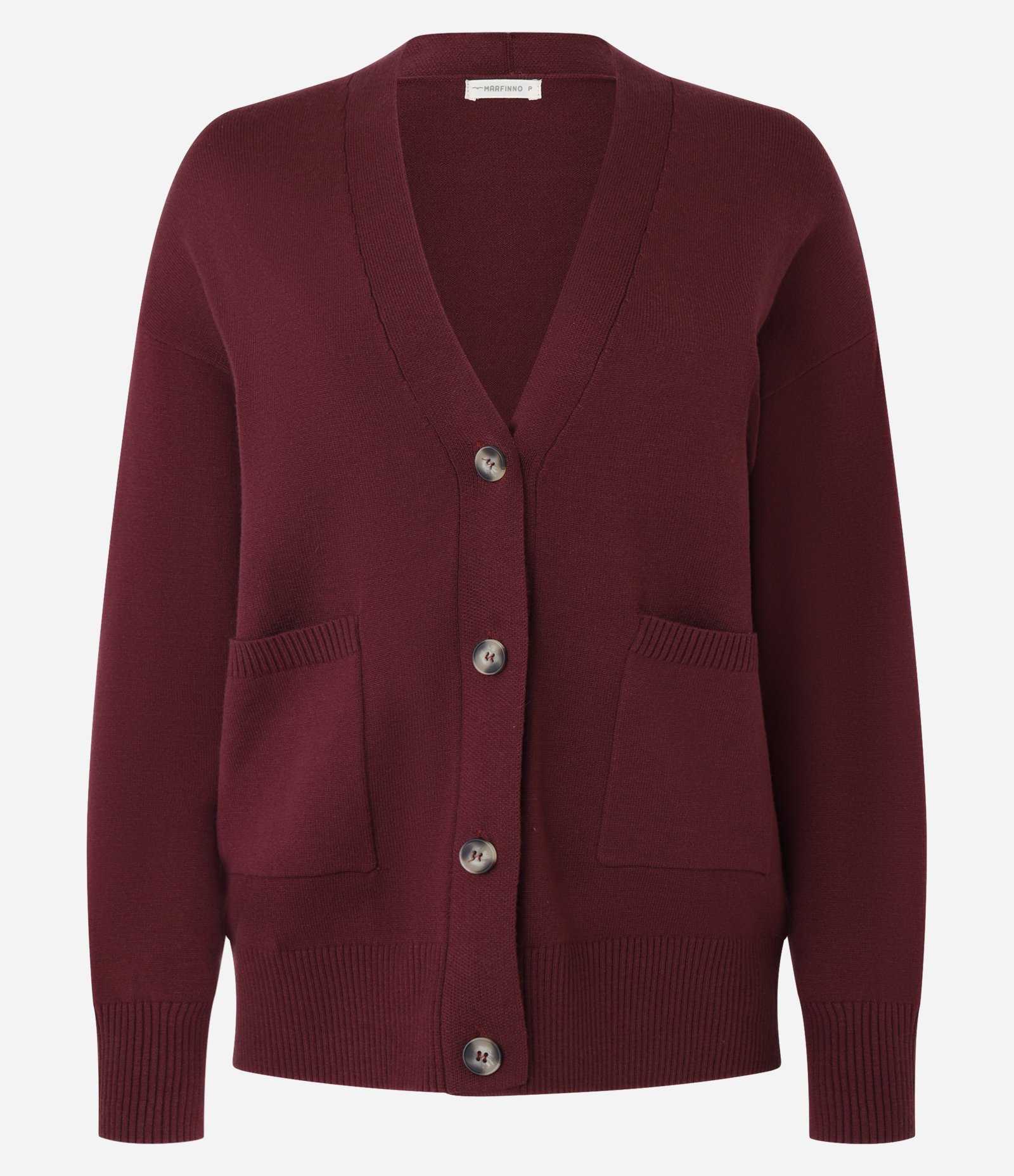 Cardigan em Tricô com Fechamento de Botões Tartaruga Bordô 5