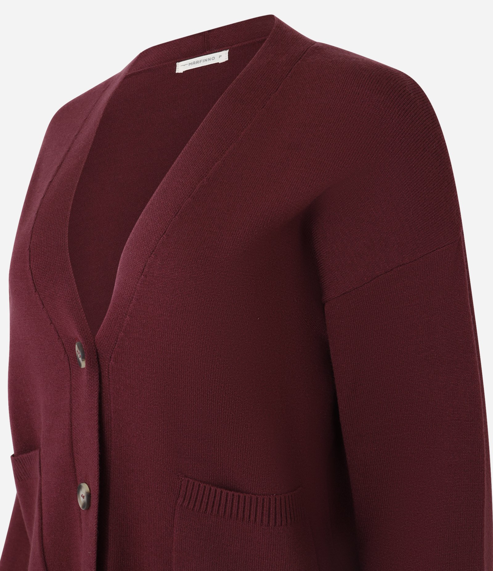 Cardigan em Tricô com Fechamento de Botões Tartaruga Bordô 6