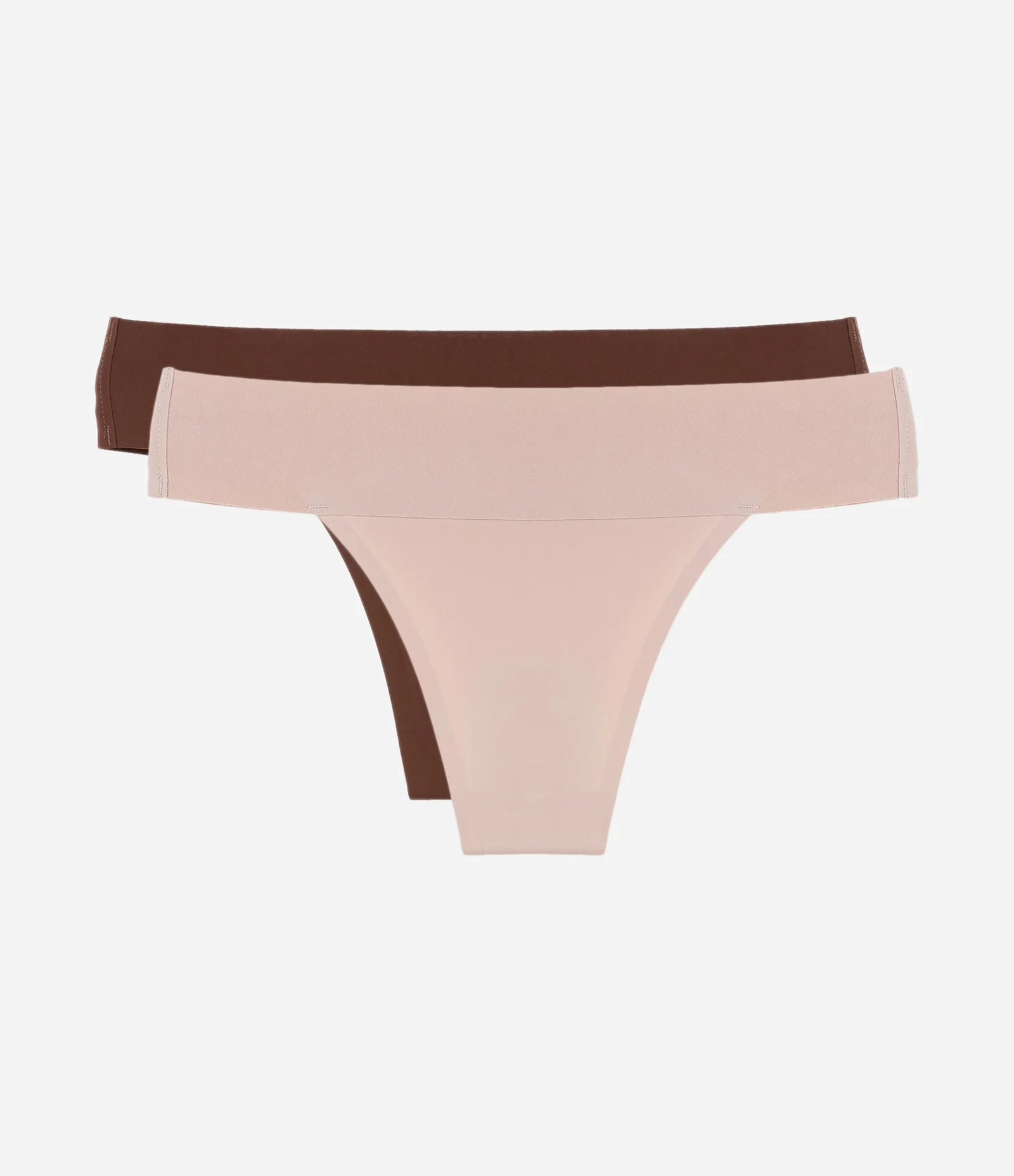Kit 02 Calcinhas Biquíni em Microfibra Corte a Fio Rosa/Marrom 2