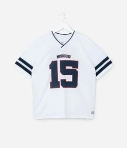 Camiseta Esportiva Infantil com Estampa Missouri - Tam 5 a 14 Anos
