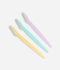 Kit com 3 Navalhas Coloridas para Sobrancelhas e Rosto Alchemia
