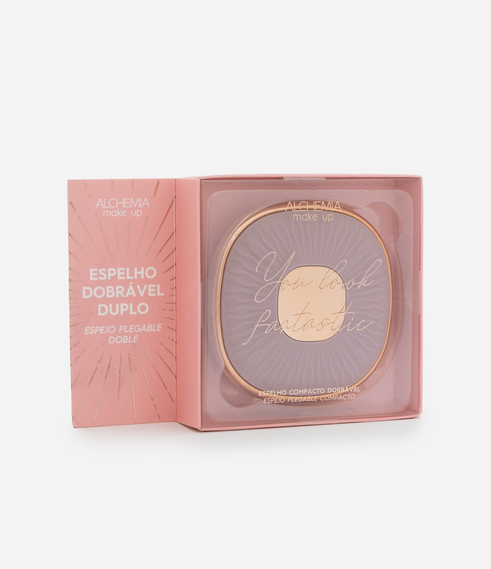 Espelho Dobrável Rose Glow Alchemia Rosa 4