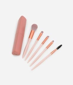 Conjunto com 5 Pinceis com Estojo para Maquiagem Alchemia