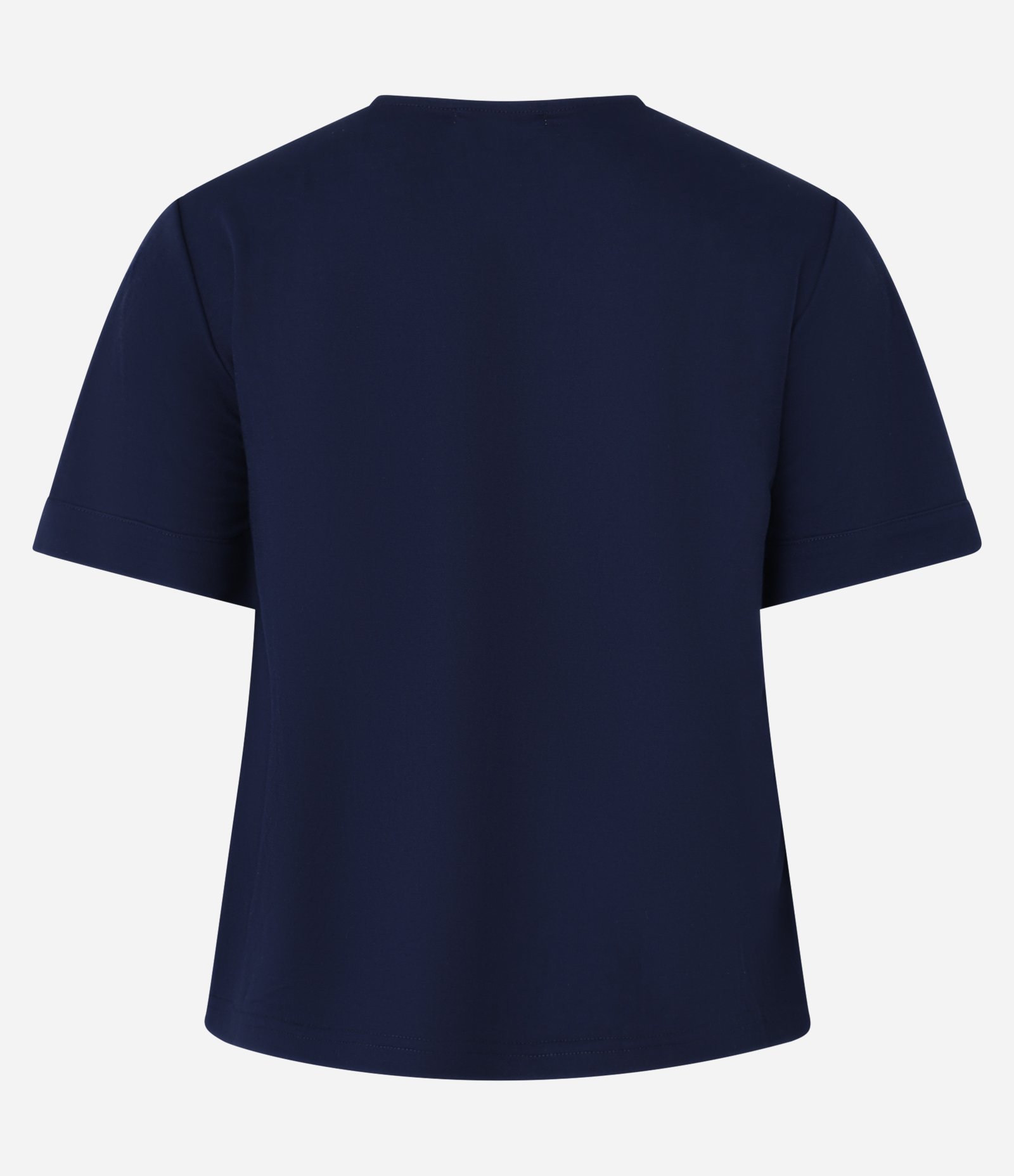 Blusa em Malha Piquet com Detalhe na Barra da Manga Azul Marinho 6