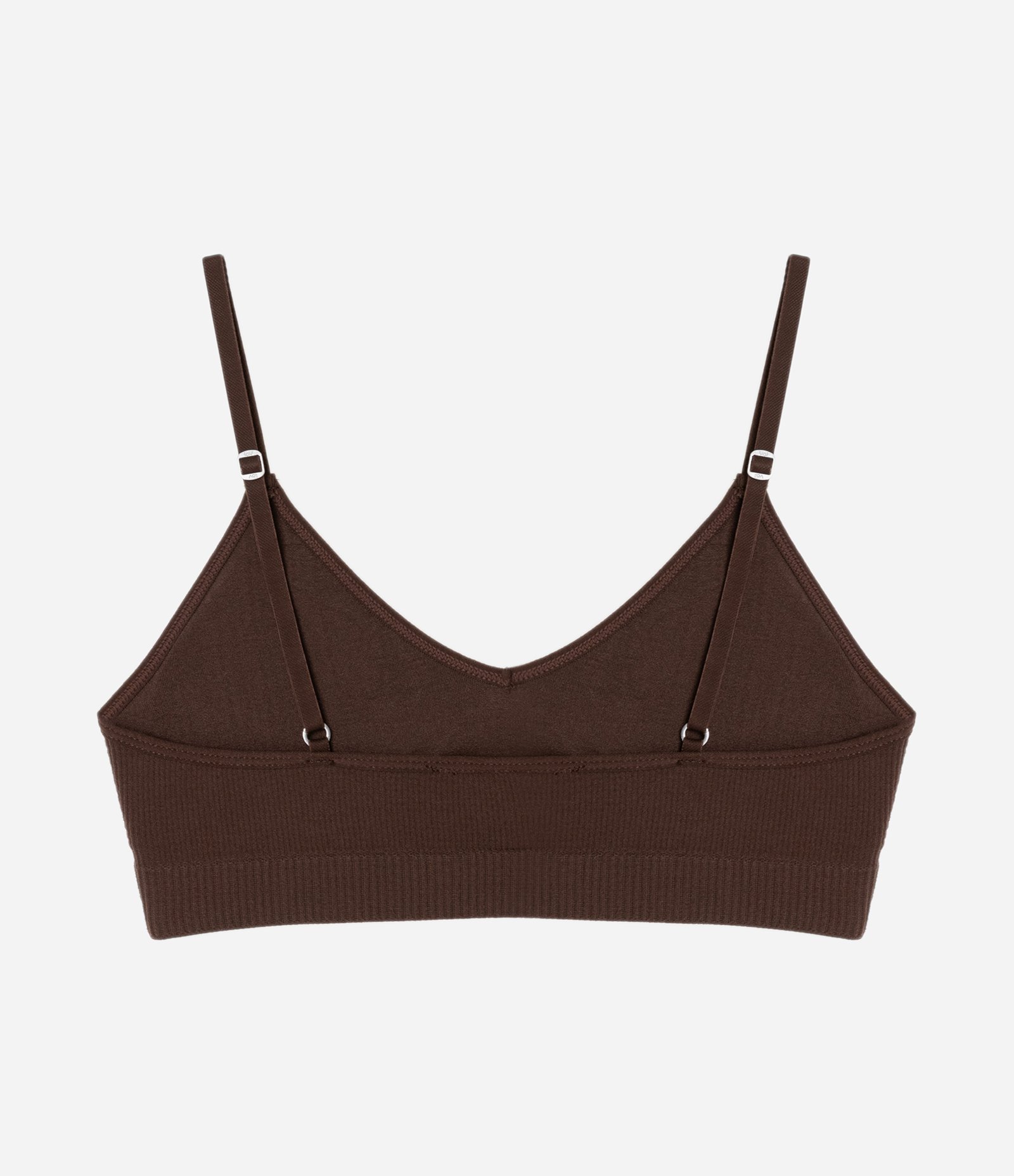 Sutiã Top sem Bojo em Microfibra com Textura Canelada Marrom 6