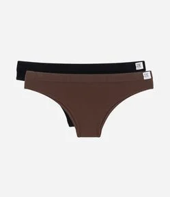 Kit 02 Calcinhas Biquíni Seamless Texturizadas