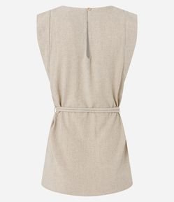 Blusa Sem Manga em Viscolinho com Cinto de Amarração